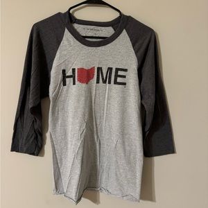 My State Threads Ohio 3/4 Sleeve Grey Shirt / Size XS